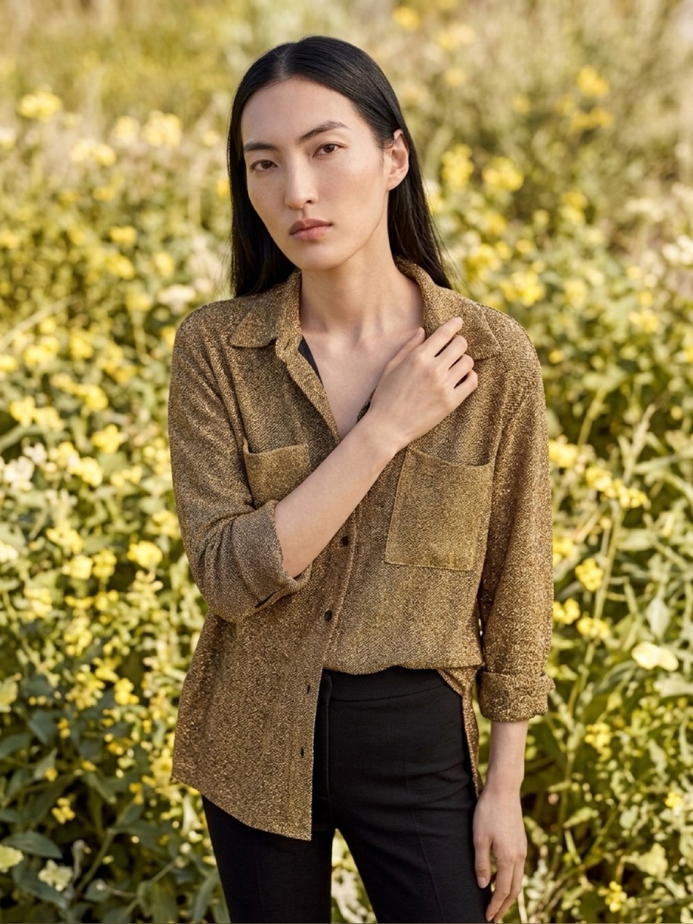 Elegant Brown Button-Up Shirts